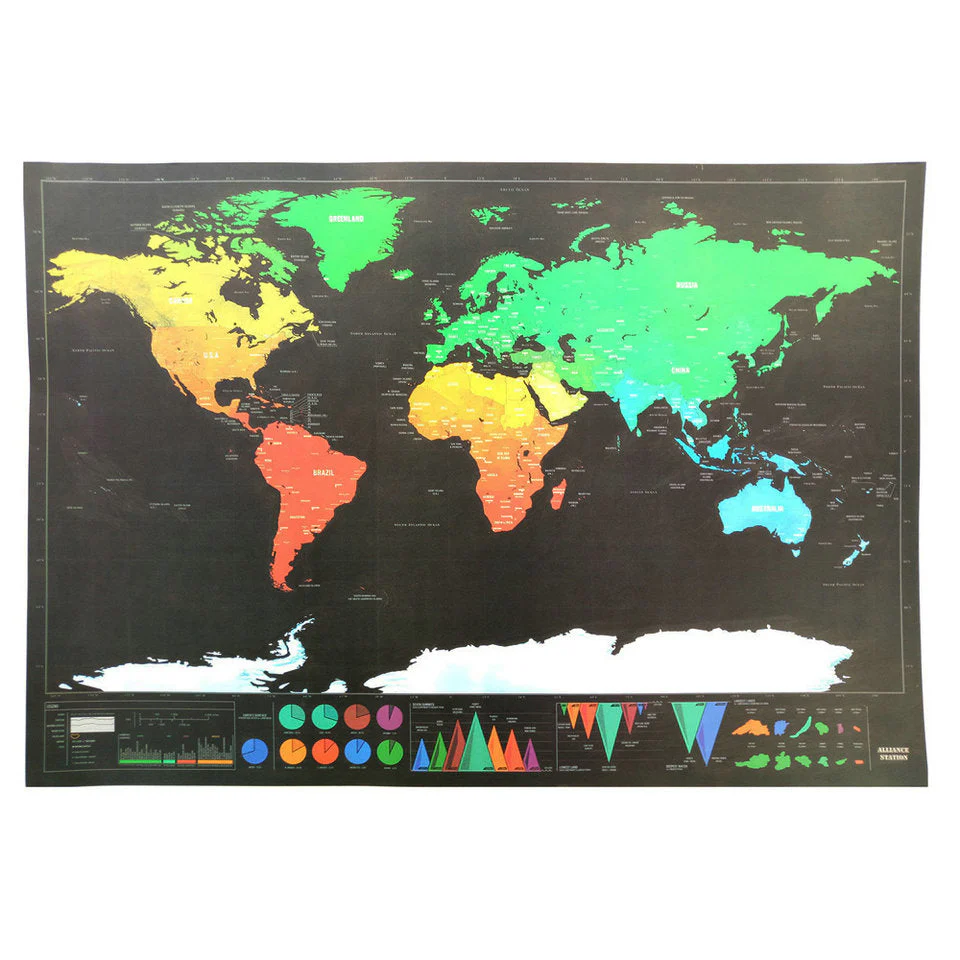 Wereldkaart - Wereldkaart kraskaart - Scratch map - XL (84 x 59.4cm) - Image 3