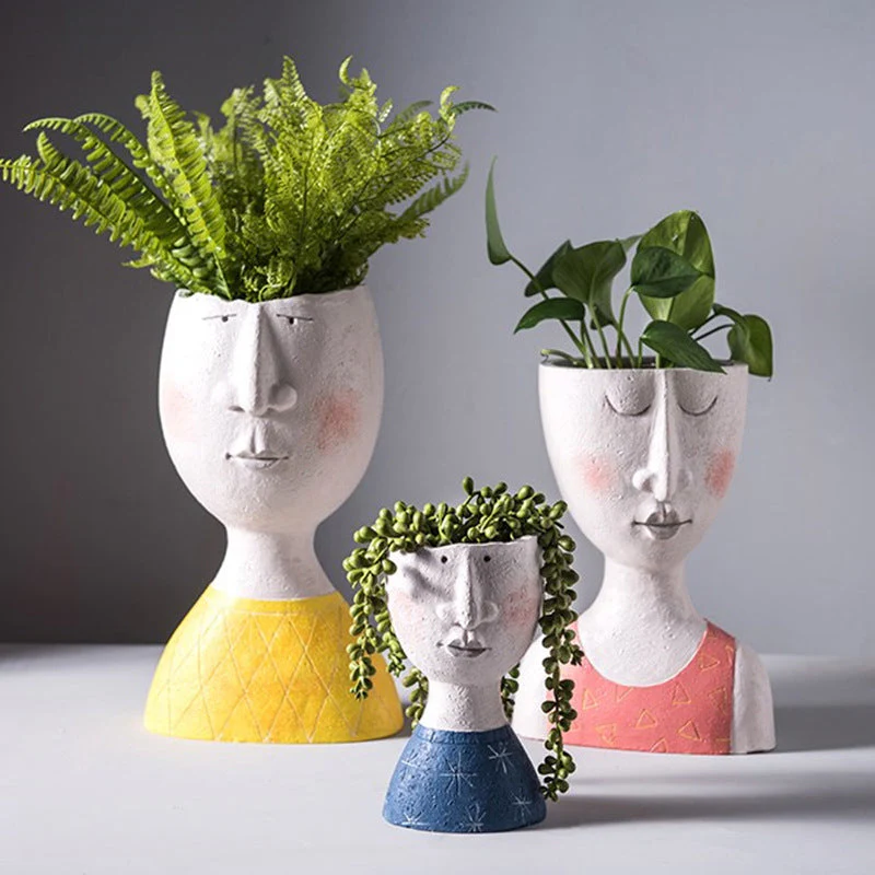 Kunst Portret Gezicht Plantenbak - Image 5