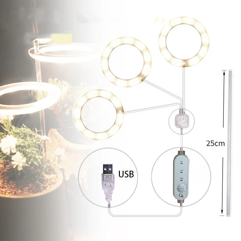 LED Cirkel Groei Lamp - met USB aansluiting - Image 7