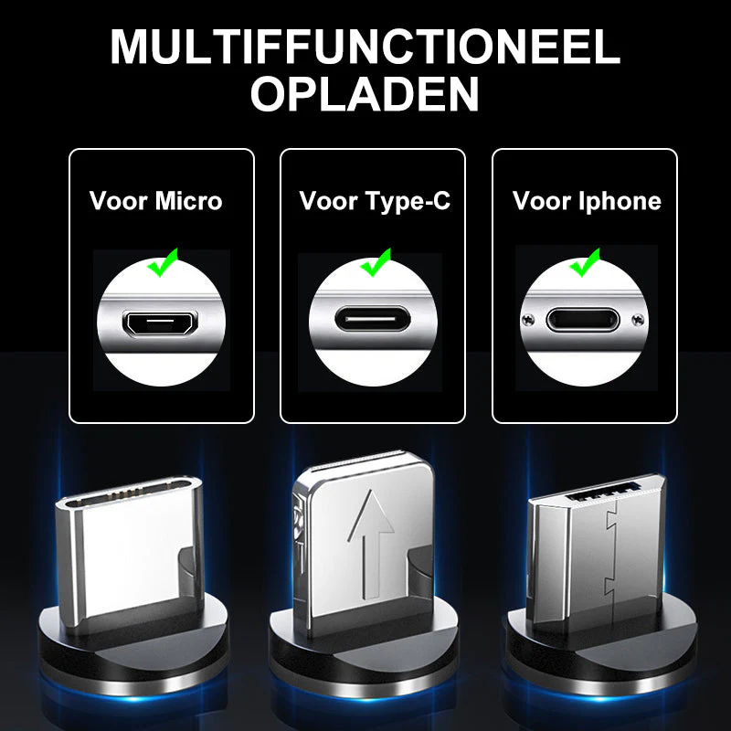 LED Magnetische 3 in 1 USB-oplaadkabel - Image 6