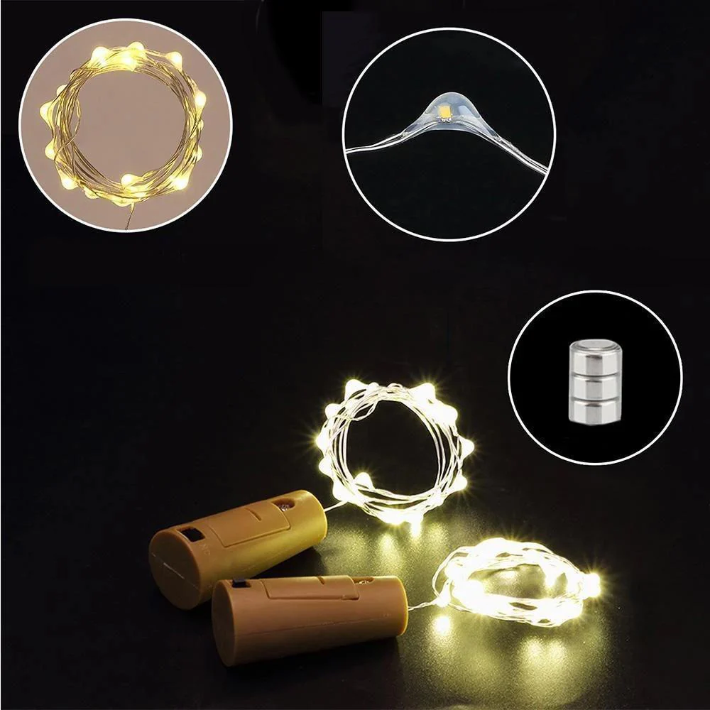 LED wijnfles lichten kurk nacht licht doe-het-zelf Decor Lift - 5/10 STKS - Image 11