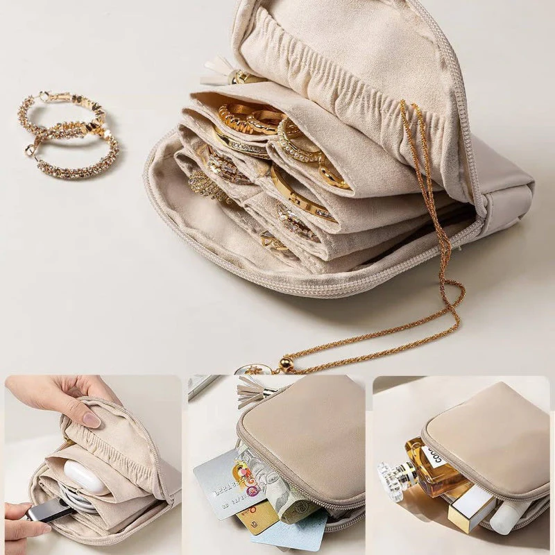 Lena – Compact Sieraden Organizer voor Onderweg met Fluwelen Voering - Image 3