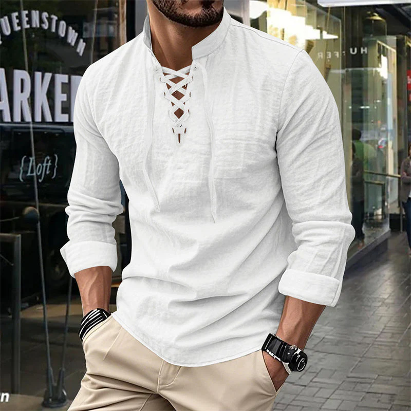 Levi – Damesblouse van katoenmengsel met veterkraag - Image 11