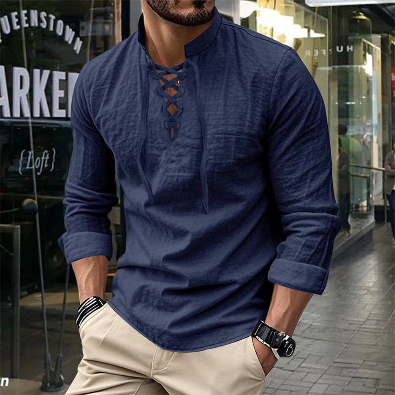 Levi – Damesblouse van katoenmengsel met veterkraag - Image 12