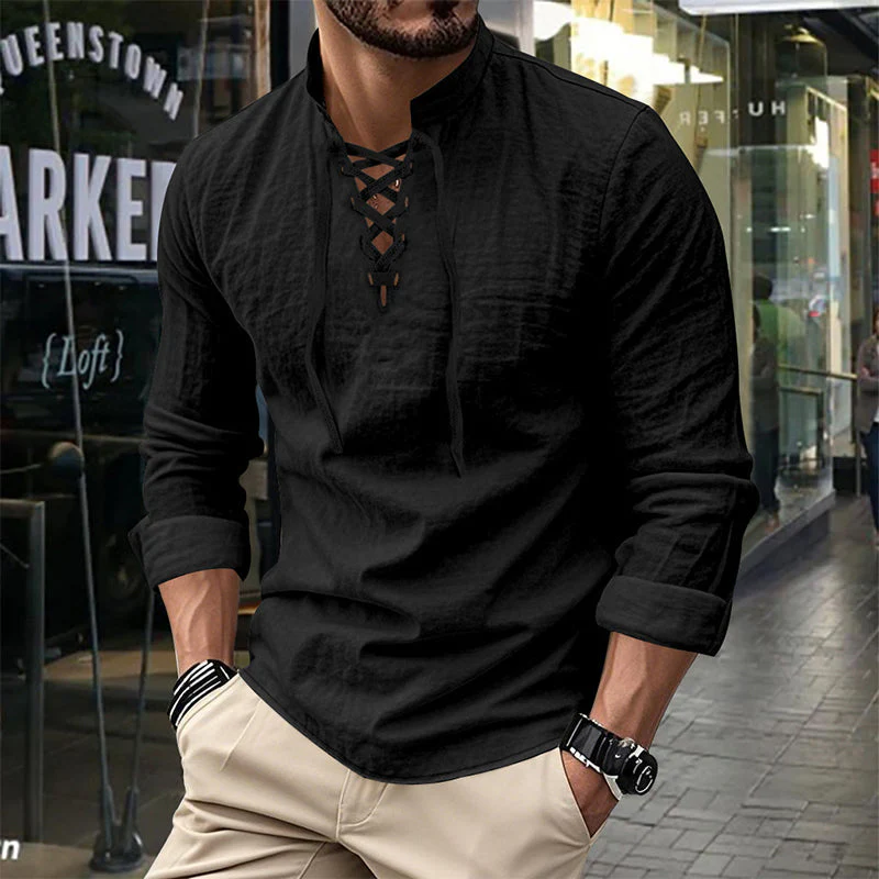 Levi – Damesblouse van katoenmengsel met veterkraag - Image 13