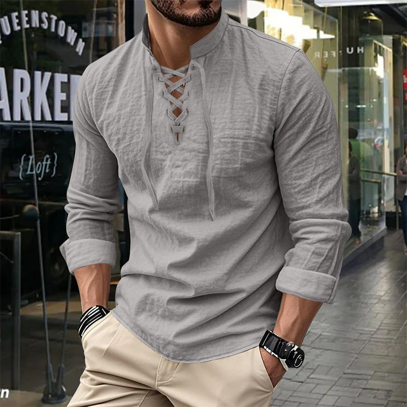Levi – Damesblouse van katoenmengsel met veterkraag - Image 14