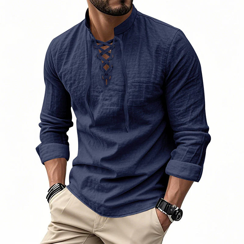 Levi – Damesblouse van katoenmengsel met veterkraag - Image 17