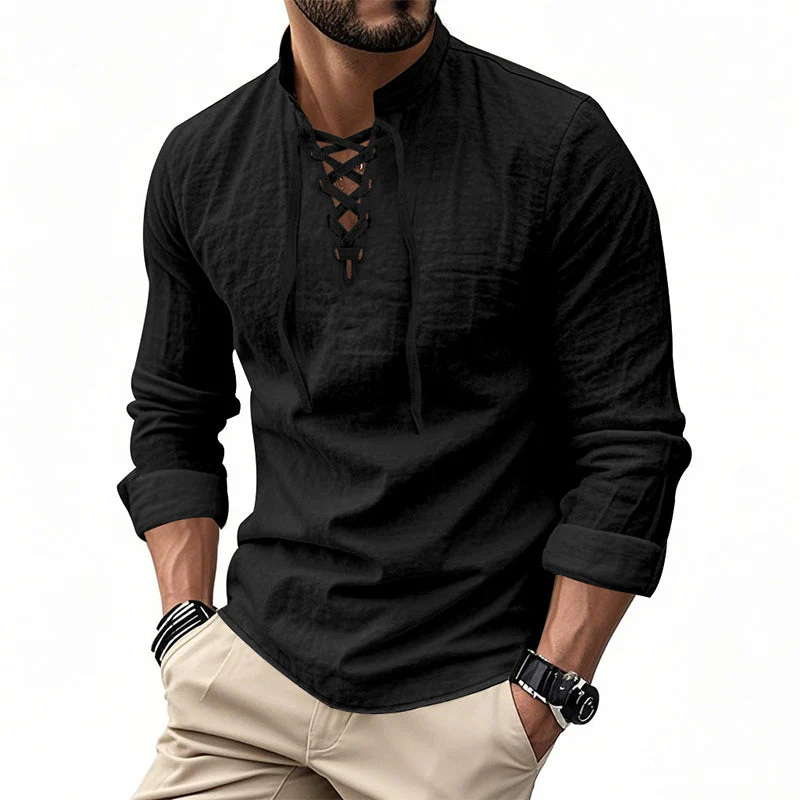 Levi – Damesblouse van katoenmengsel met veterkraag - Image 18