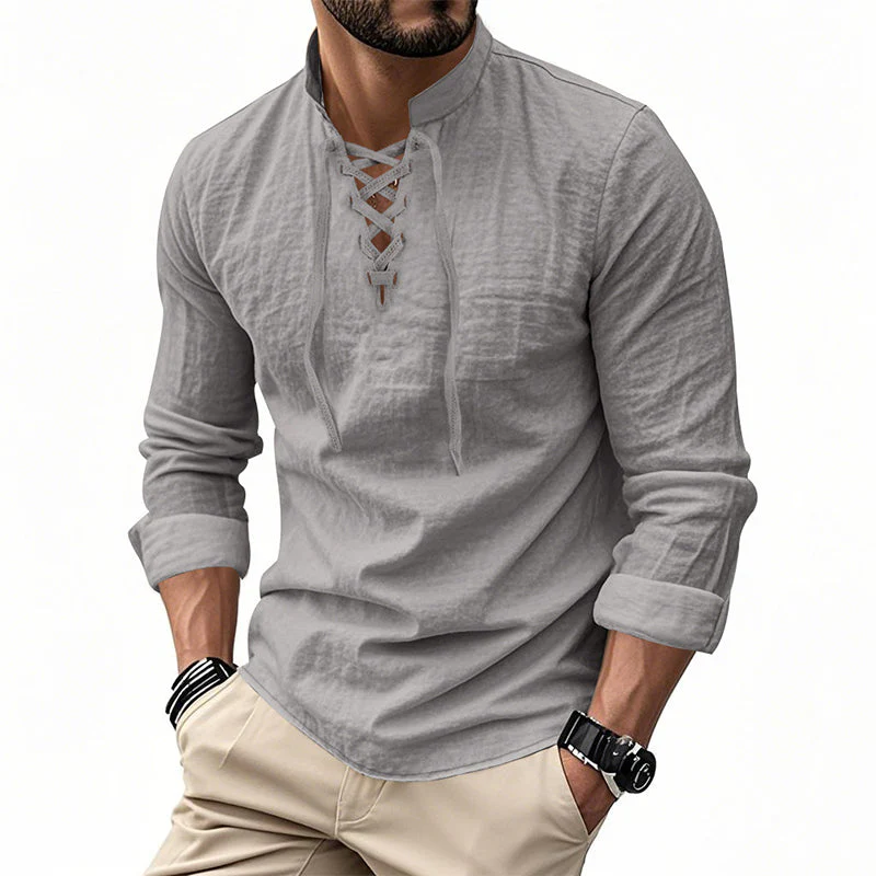 Levi – Damesblouse van katoenmengsel met veterkraag - Image 19