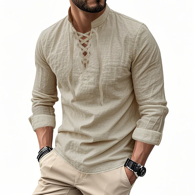 Levi – Damesblouse van katoenmengsel met veterkraag - Image 21