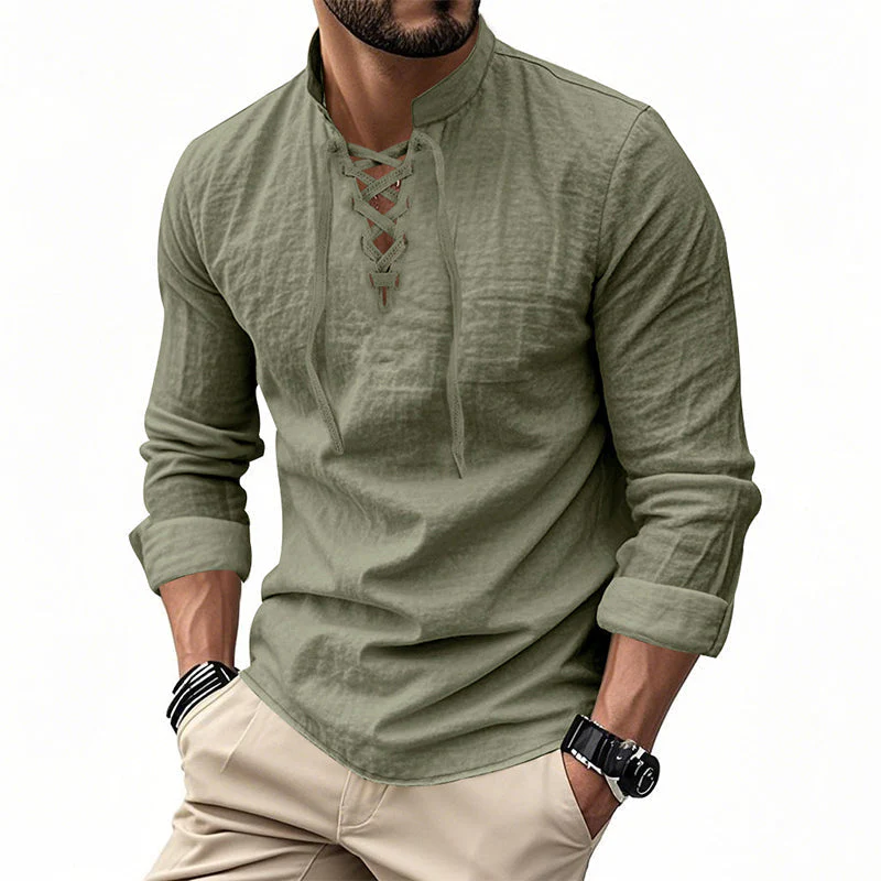 Levi – Damesblouse van katoenmengsel met veterkraag - Image 28