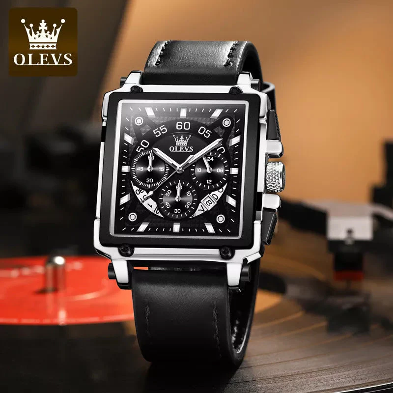 Lichtgevend Luxe Square Business Quartz horloge - Image 11