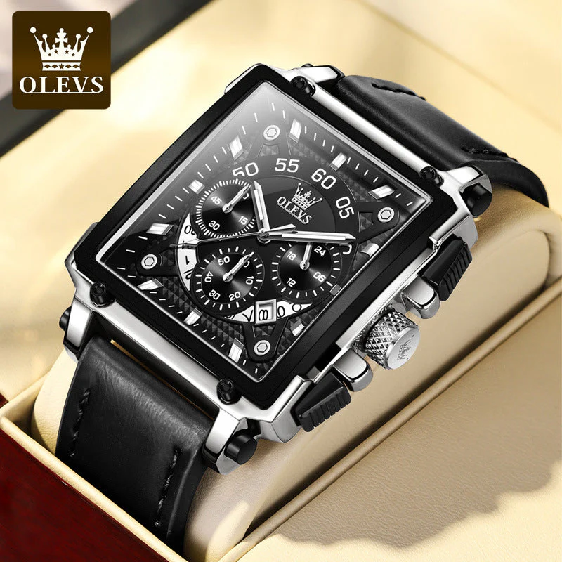 Lichtgevend Luxe Square Business Quartz horloge - Image 15