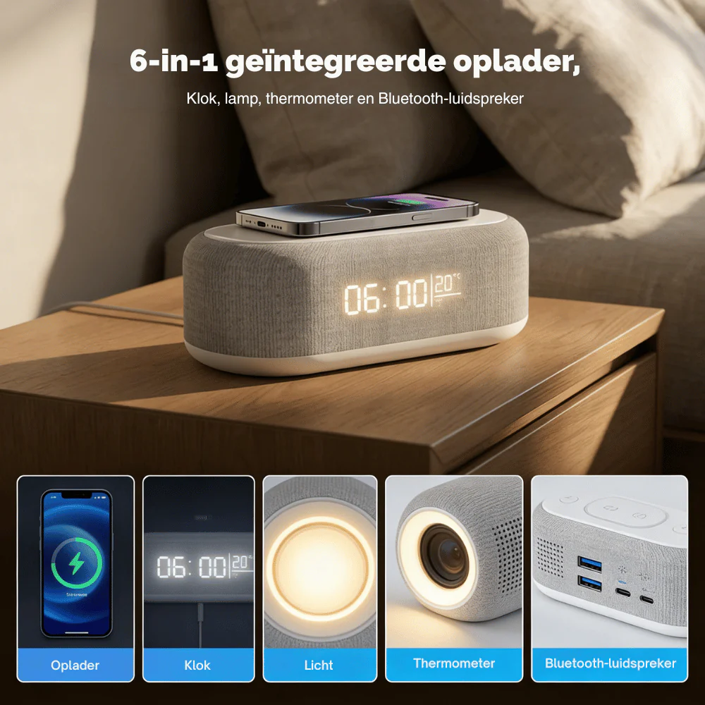 LumiNest — Smart Wekker met Oplader & Licht | 50% KORTING - Image 2