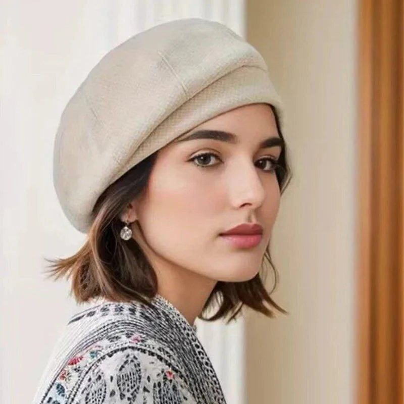 Marie — Zachte Baret met Dambordrand | 50% KORTING - Image 10