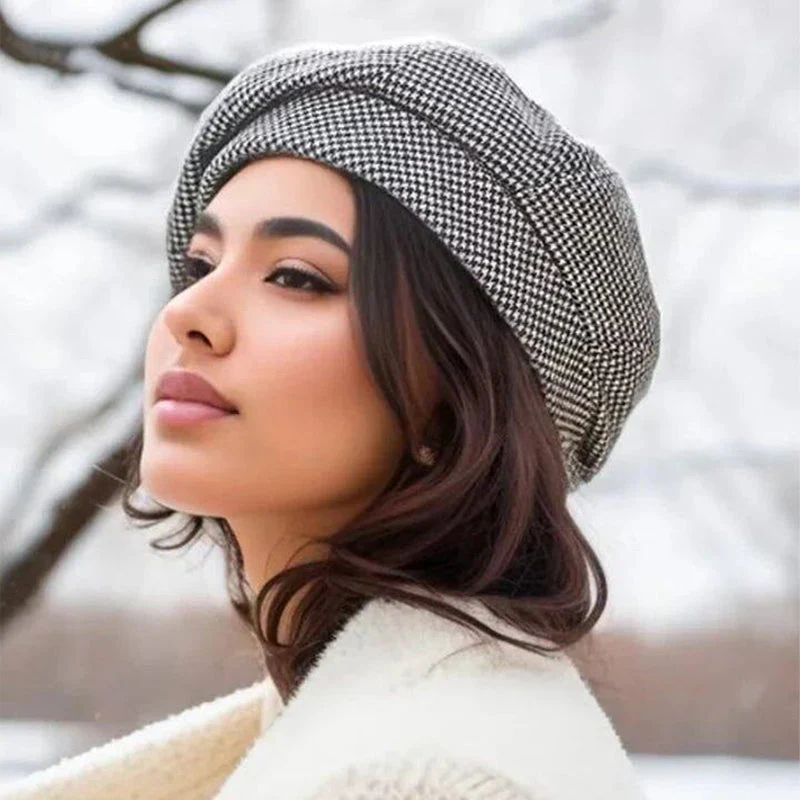 Marie — Zachte Baret met Dambordrand | 50% KORTING - Image 5