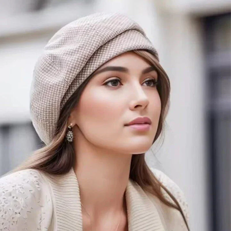 Marie — Zachte Baret met Dambordrand | 50% KORTING - Image 8