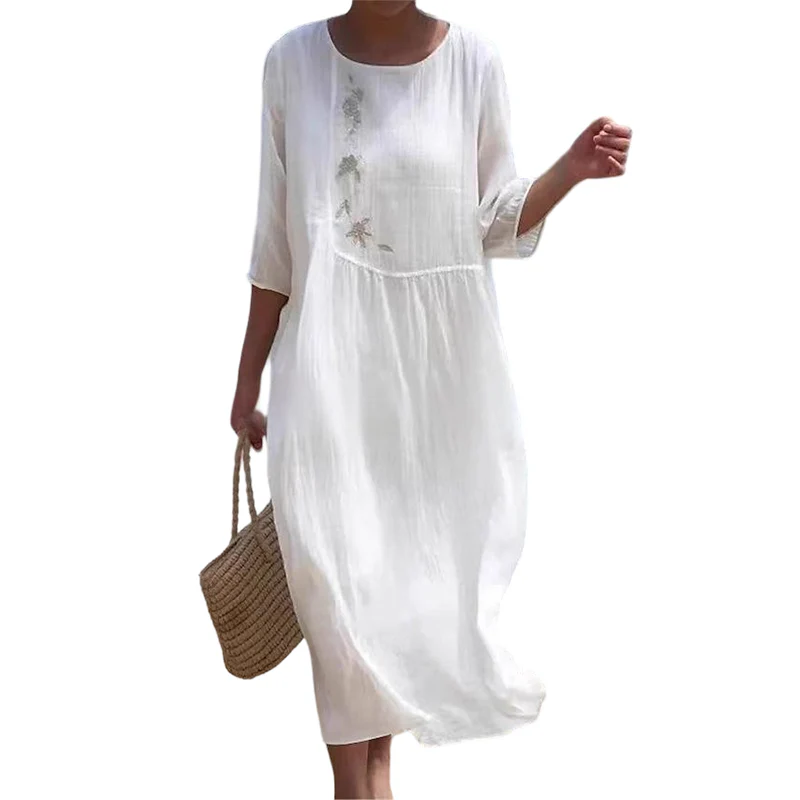 Maya – Casual midi-jurk met fijne borduursels - Image 15