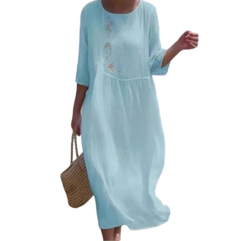 Maya – Casual midi-jurk met fijne borduursels - Image 3