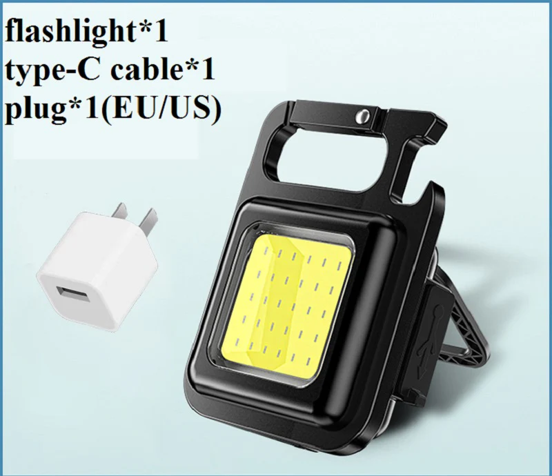 Mini draagbare zaklamp oplaadbare schittering COB sleutelhanger licht - Image 11