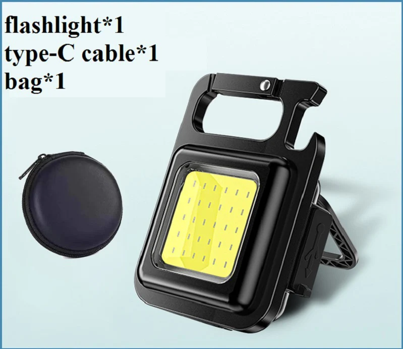 Mini draagbare zaklamp oplaadbare schittering COB sleutelhanger licht - Image 12