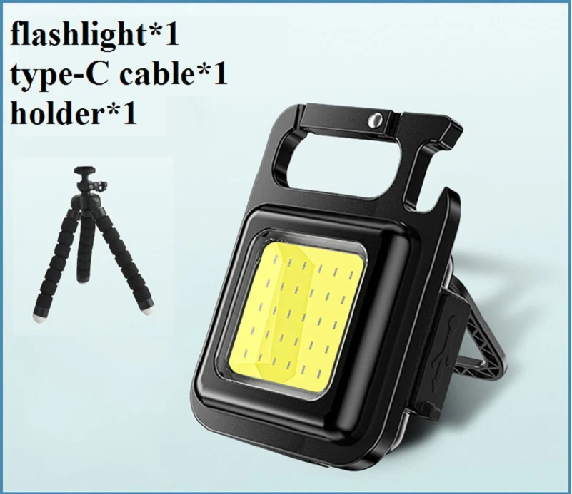 Mini draagbare zaklamp oplaadbare schittering COB sleutelhanger licht - Image 13