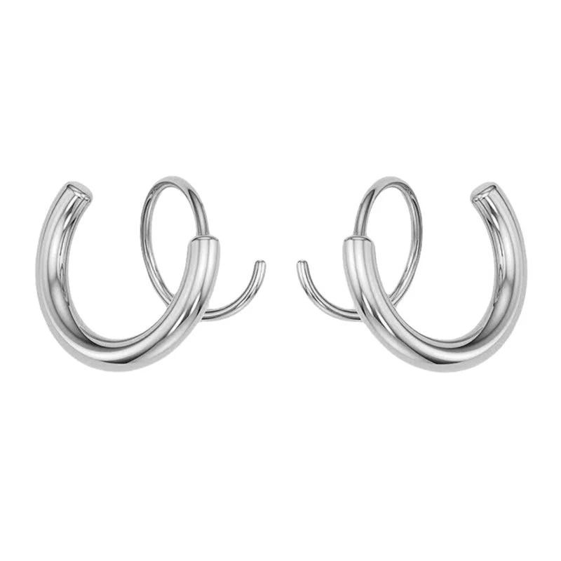 Minimalist Twist Wrap Crawler Climber Cuff Earrings - Image 10