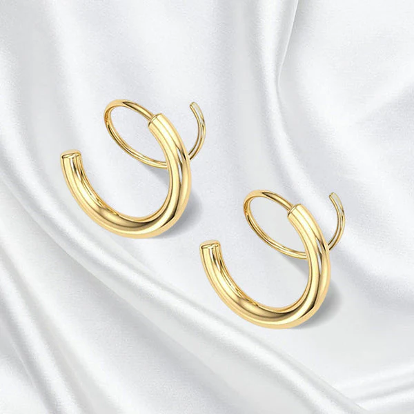 Minimalist Twist Wrap Crawler Climber Cuff Earrings - Image 8
