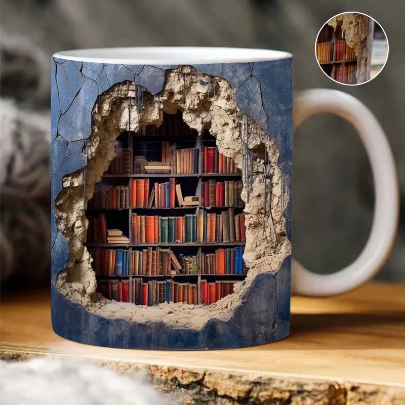Mocky™ 3D boekenplank mok - Ontdek de wereld van boeken | 1+1 GRATIS - Image 3