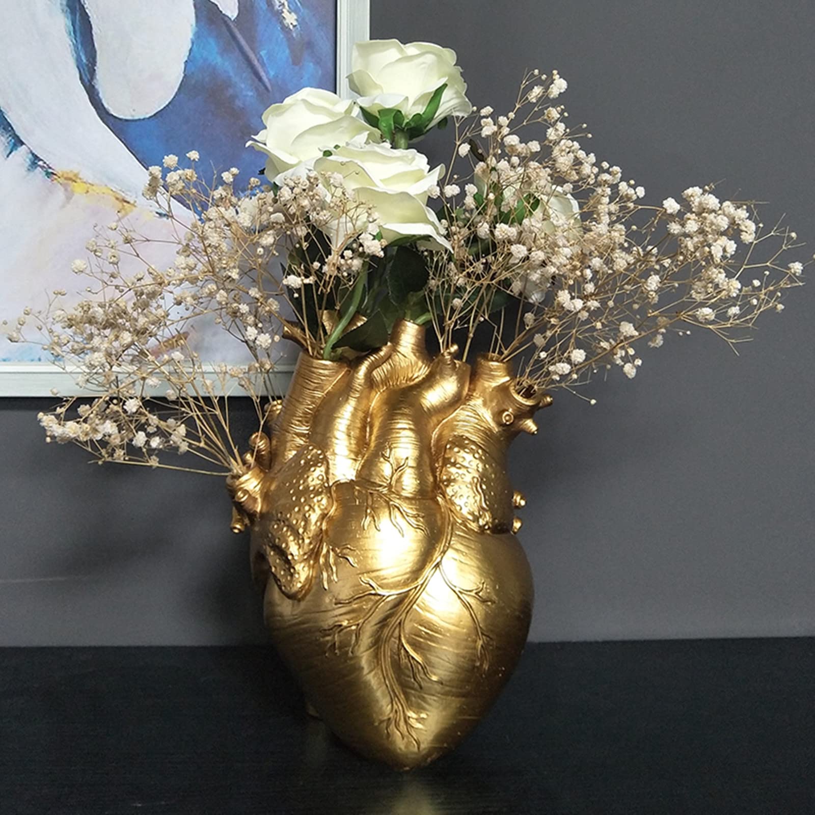 EcoArt - Moderne hartvormige vaas van hars | 50% KORTING - Image 2