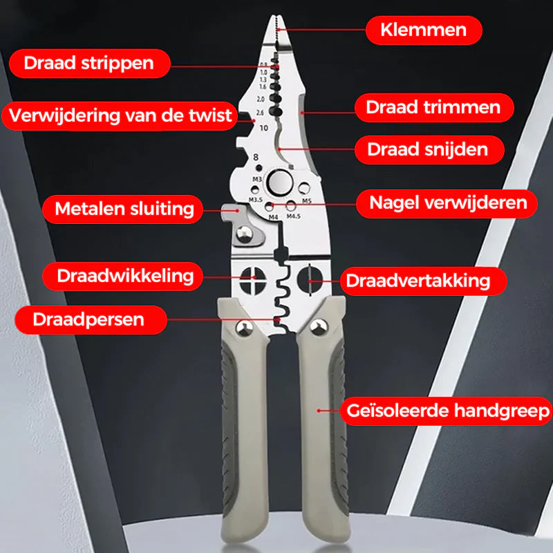 Multifunctionele draadstripper Crimper Cutter Tang - Image 2