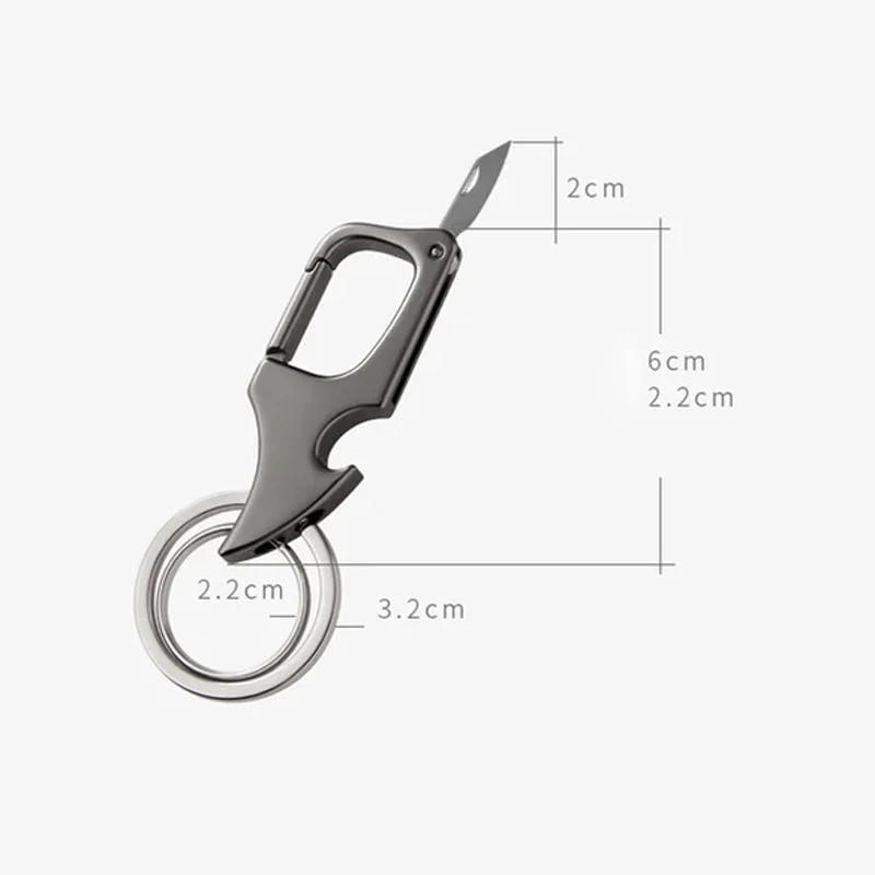 Multifunctionele hangende flesopener metalen dubbele ring sleutelhanger - Image 12