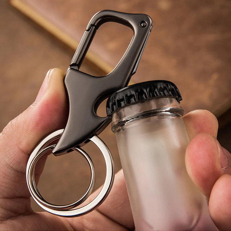 Multifunctionele hangende flesopener metalen dubbele ring sleutelhanger - Image 5