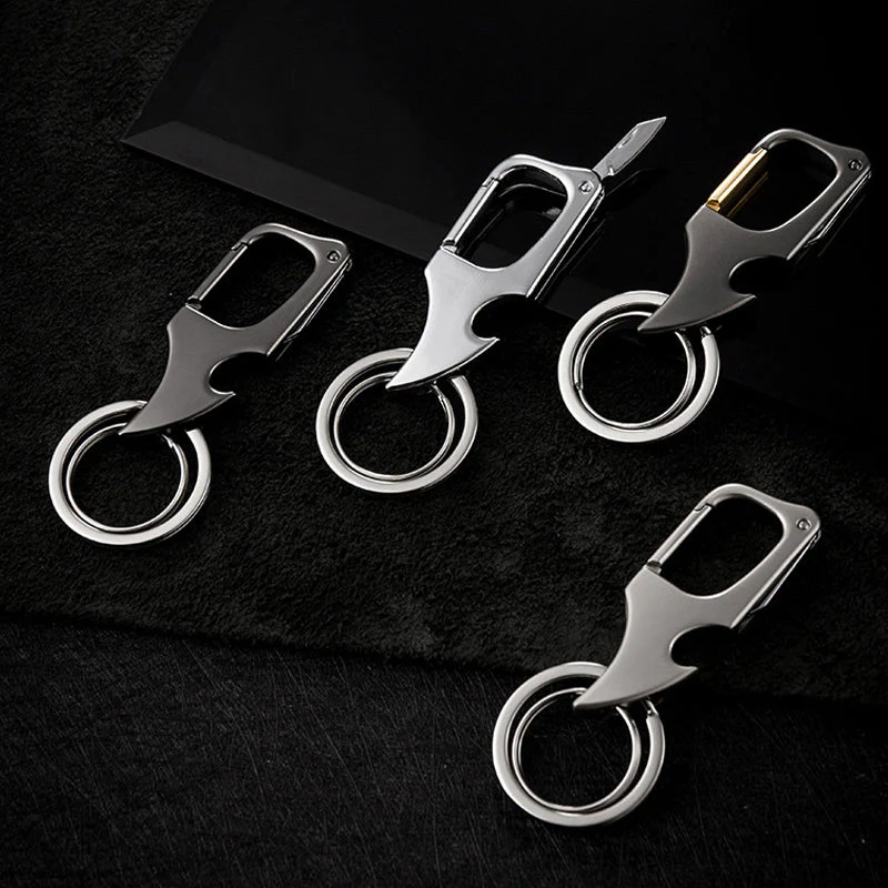 Multifunctionele hangende flesopener metalen dubbele ring sleutelhanger - Image 8