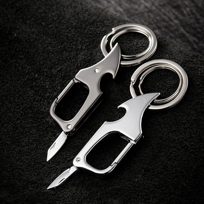 Multifunctionele hangende flesopener metalen dubbele ring sleutelhanger - Image 9