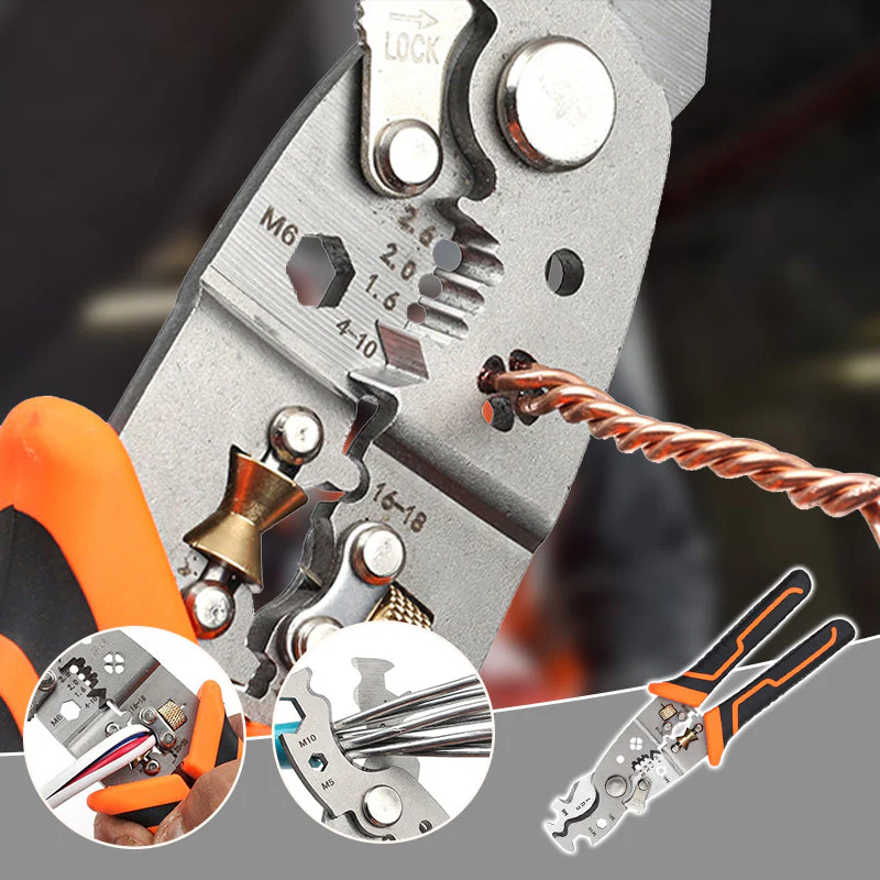Multifunctionele kabelstripper en krimptang