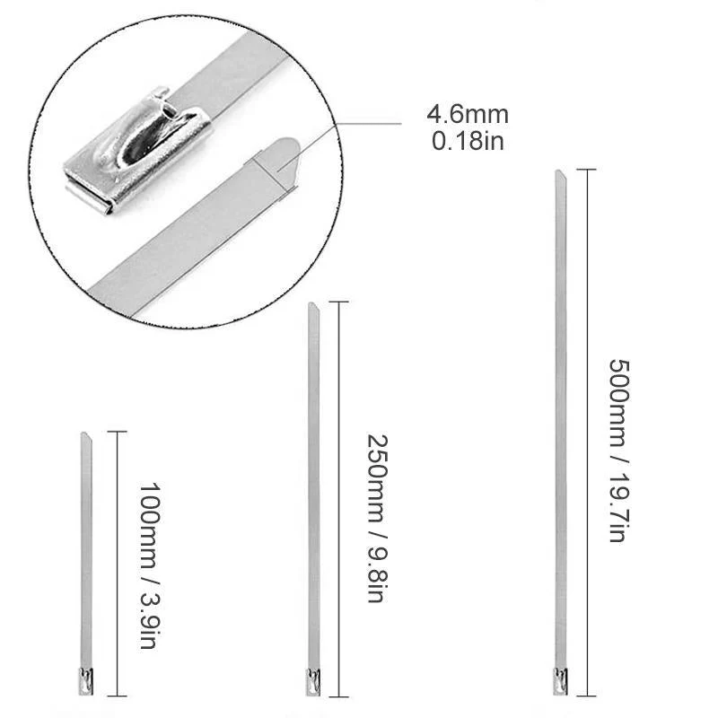 Multifunctionele vergrendelbare metalen kabelbinders (100 stuks) - Image 4