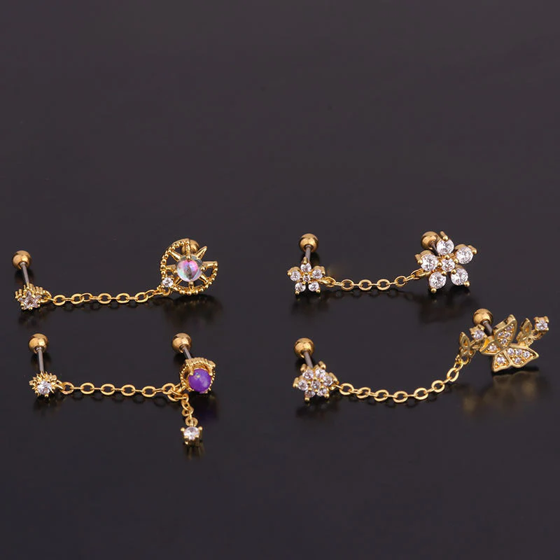 Mysterie paarse opaal ketting oorbel - Image 6