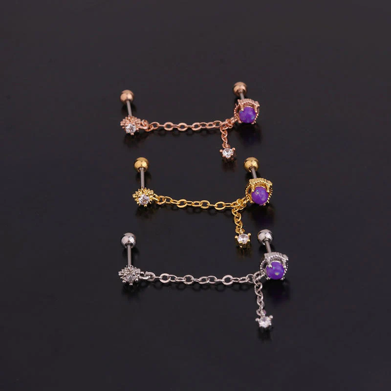 Mysterie paarse opaal ketting oorbel - Image 8