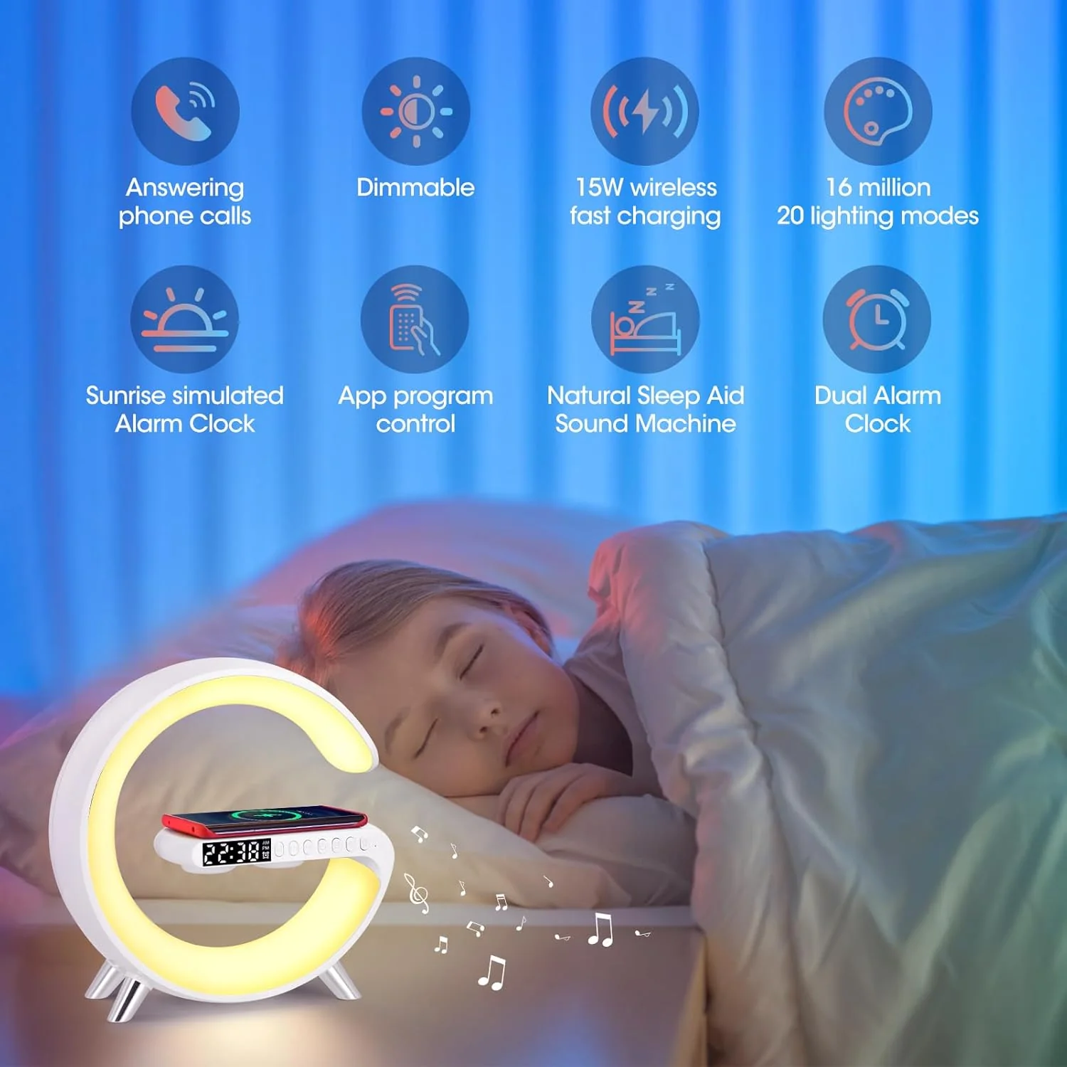 Nachtlampje met app-bediening Bluetooth-luidspreker - Image 6