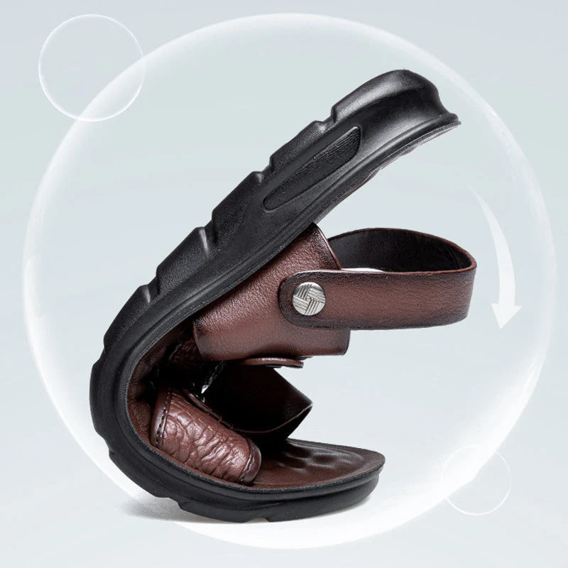 Noah – Heren leren sandalen met massage voetbed - Image 6