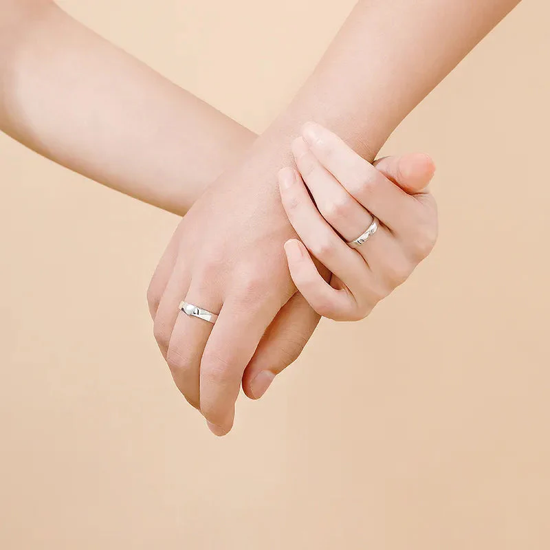 One Kiss Sterling Silver Couple Rings Valentijnsdag Cadeau gids - Image 9