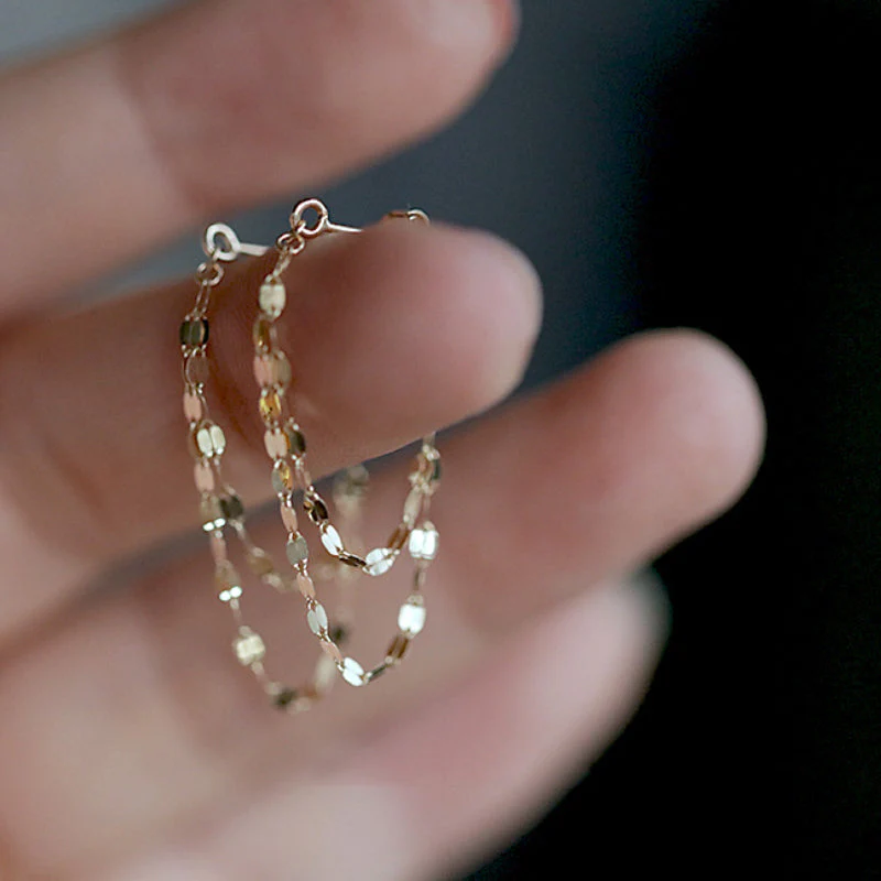 Pailletten ketting kwastje oorbellen - Image 3