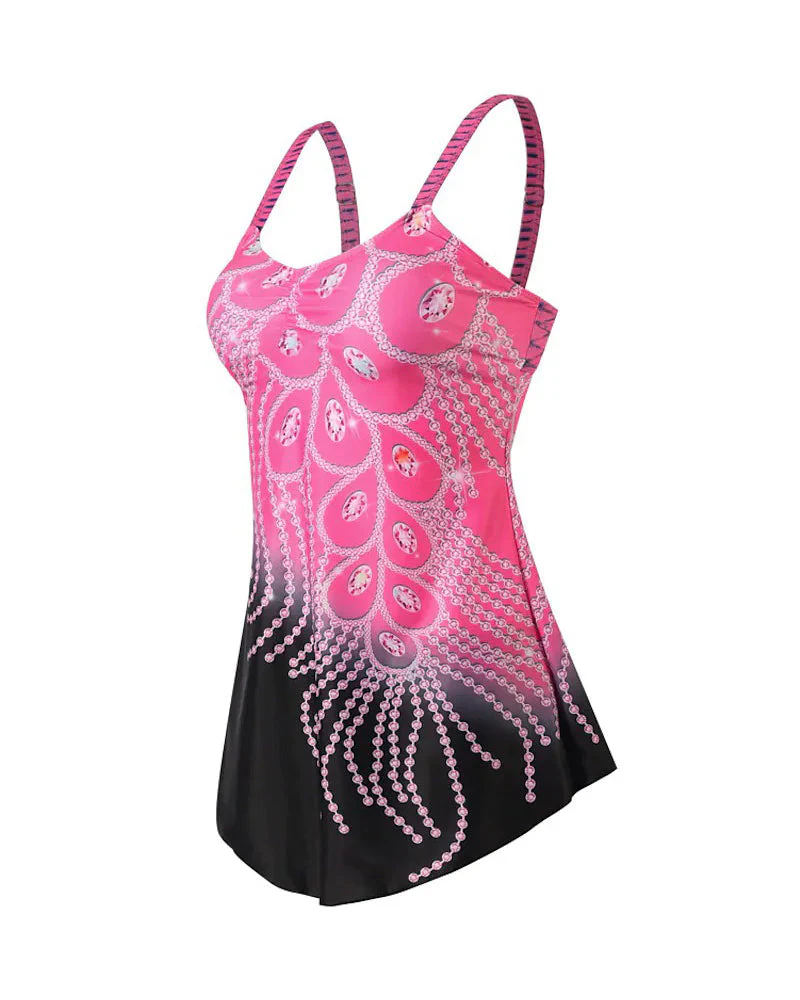 Peacock pattern swim skirt - Image 10