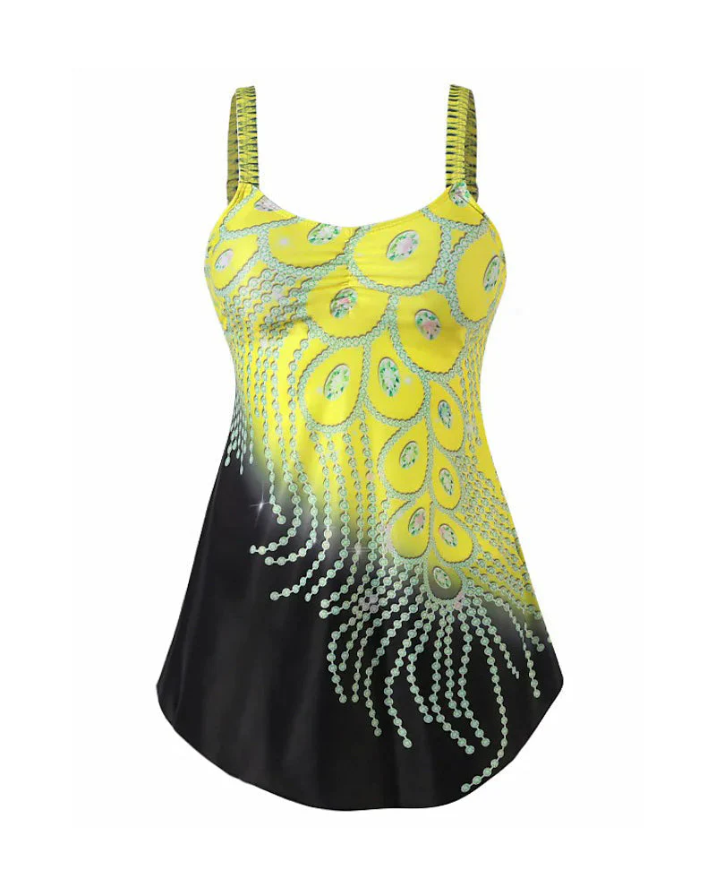 Peacock pattern swim skirt - Image 11