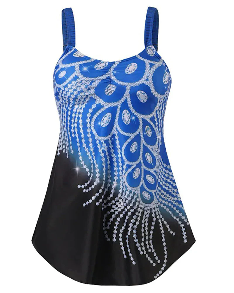 Peacock pattern swim skirt - Image 12