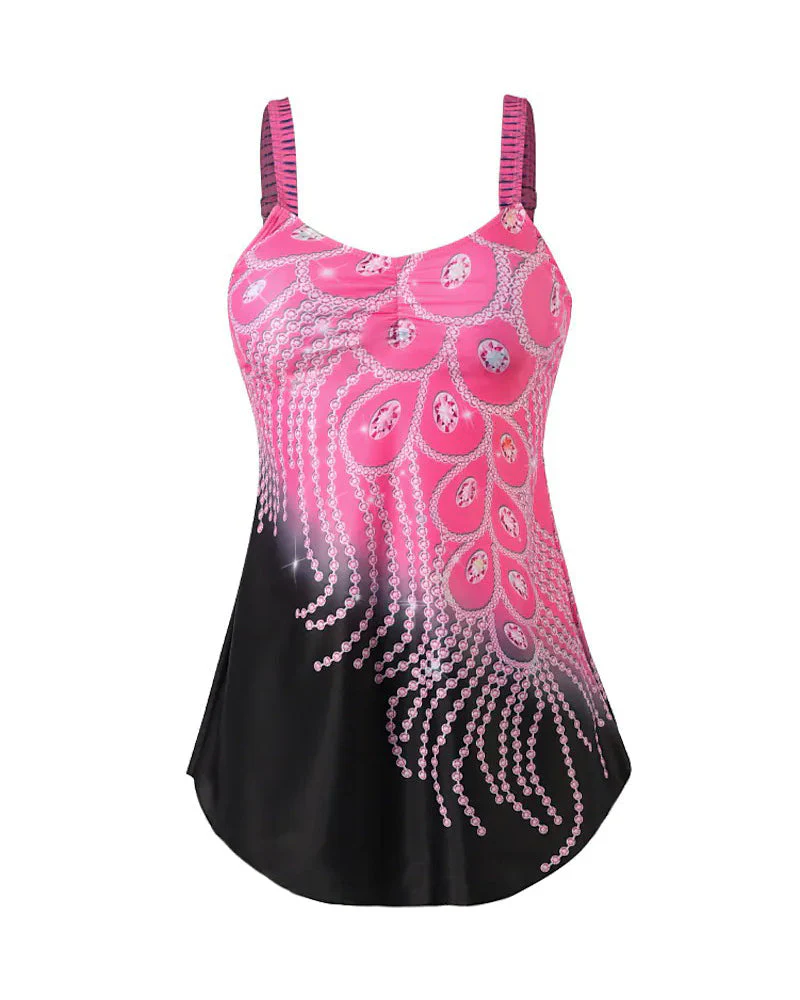 Peacock pattern swim skirt - Image 8