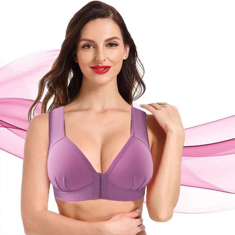 Plus size voorsluiting elastische push-up comfort bh - Image 3
