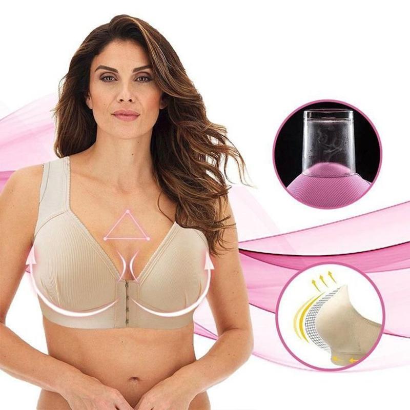 Plus size voorsluiting elastische push-up comfort bh - Image 4