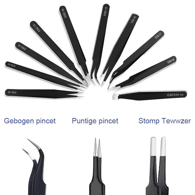 Precisie roestvrijstalen pincet (10 stuks) - Image 2